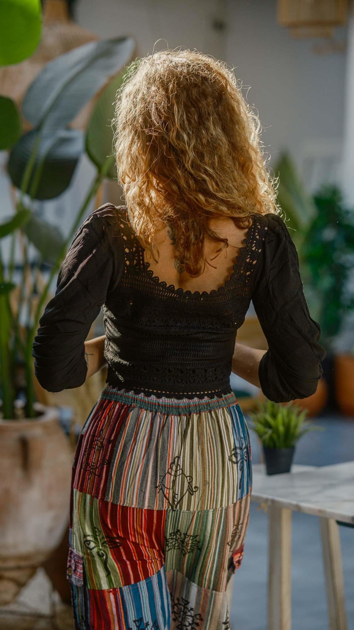 Unisex Bohem Nepal Patchwork Pantolon