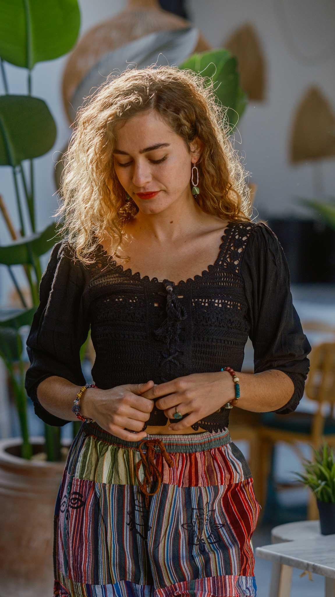 Unisex Bohem Nepal Patchwork Pantolon