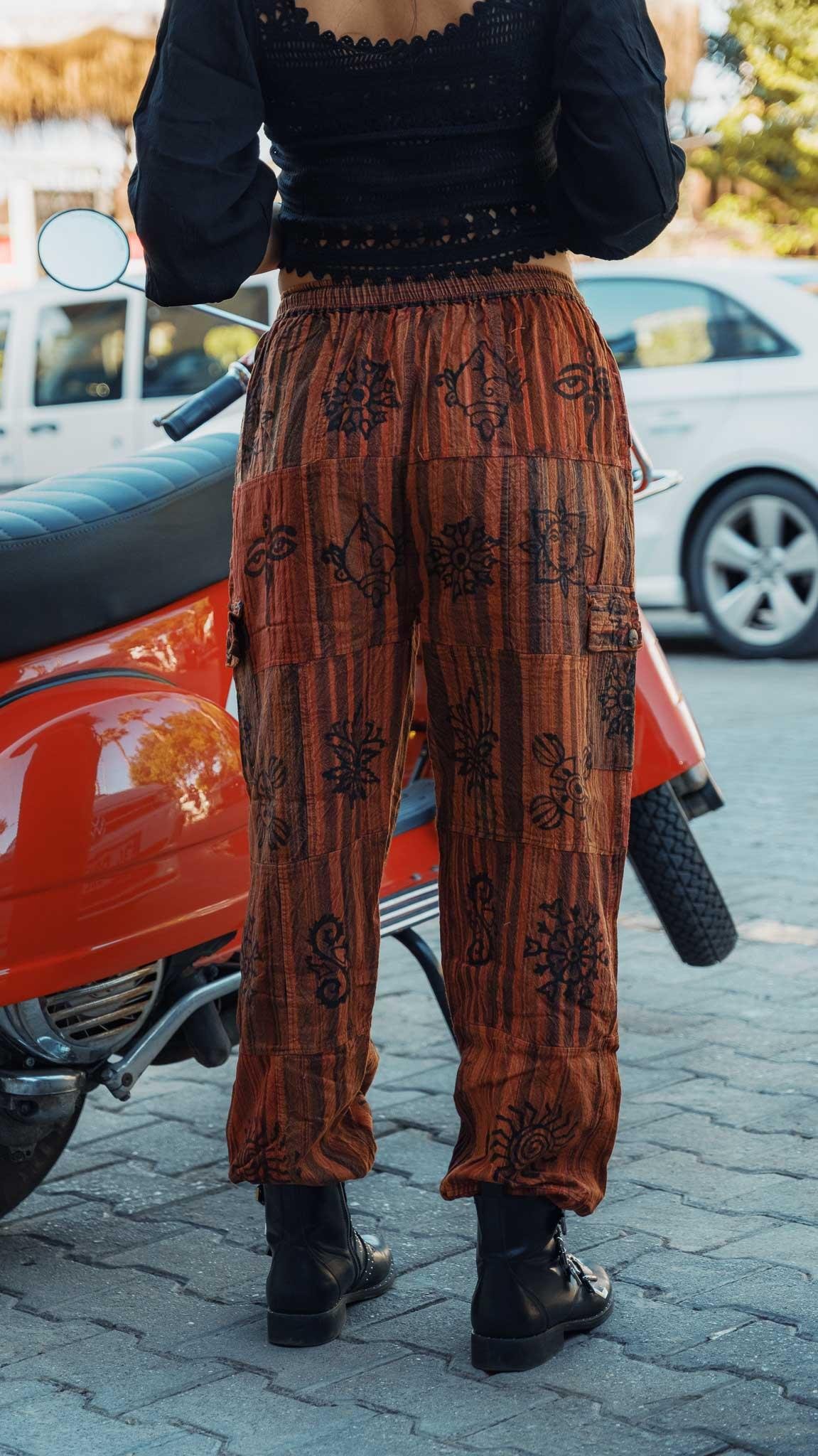 Unisex Bohem Nepal Patchwork Şalvar Pantolon