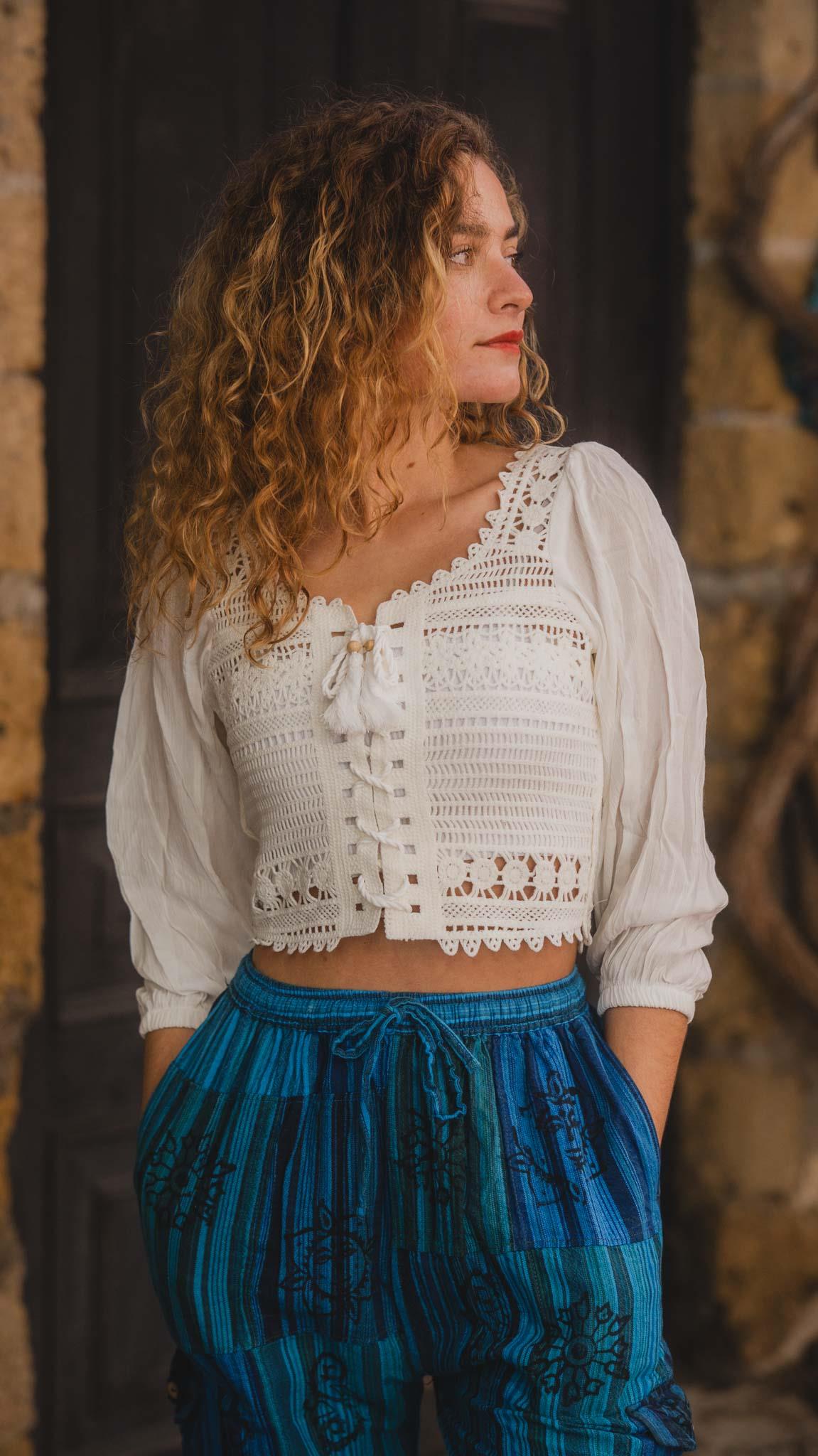 Unisex Bohem Nepal Patchwork Şalvar Pantolon