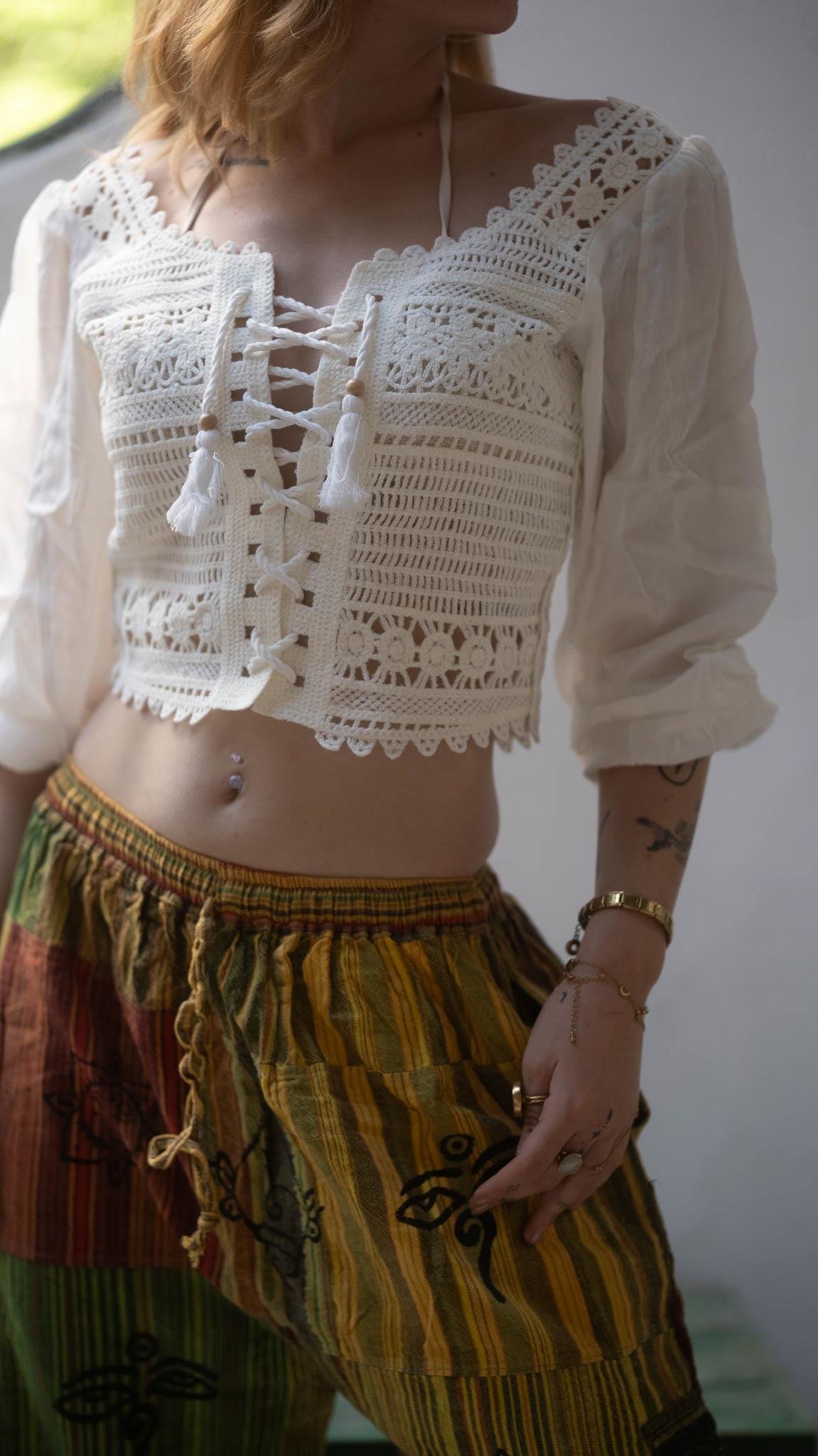 Unisex Bohem Nepal Patchwork Şalvar Pantolon