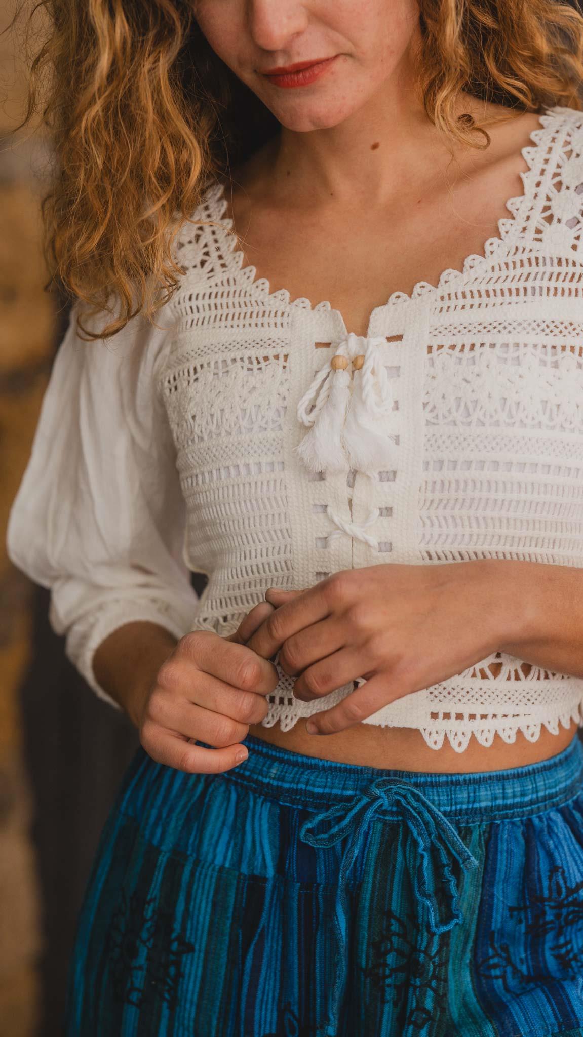 Unisex Bohem Nepal Patchwork Şalvar Pantolon