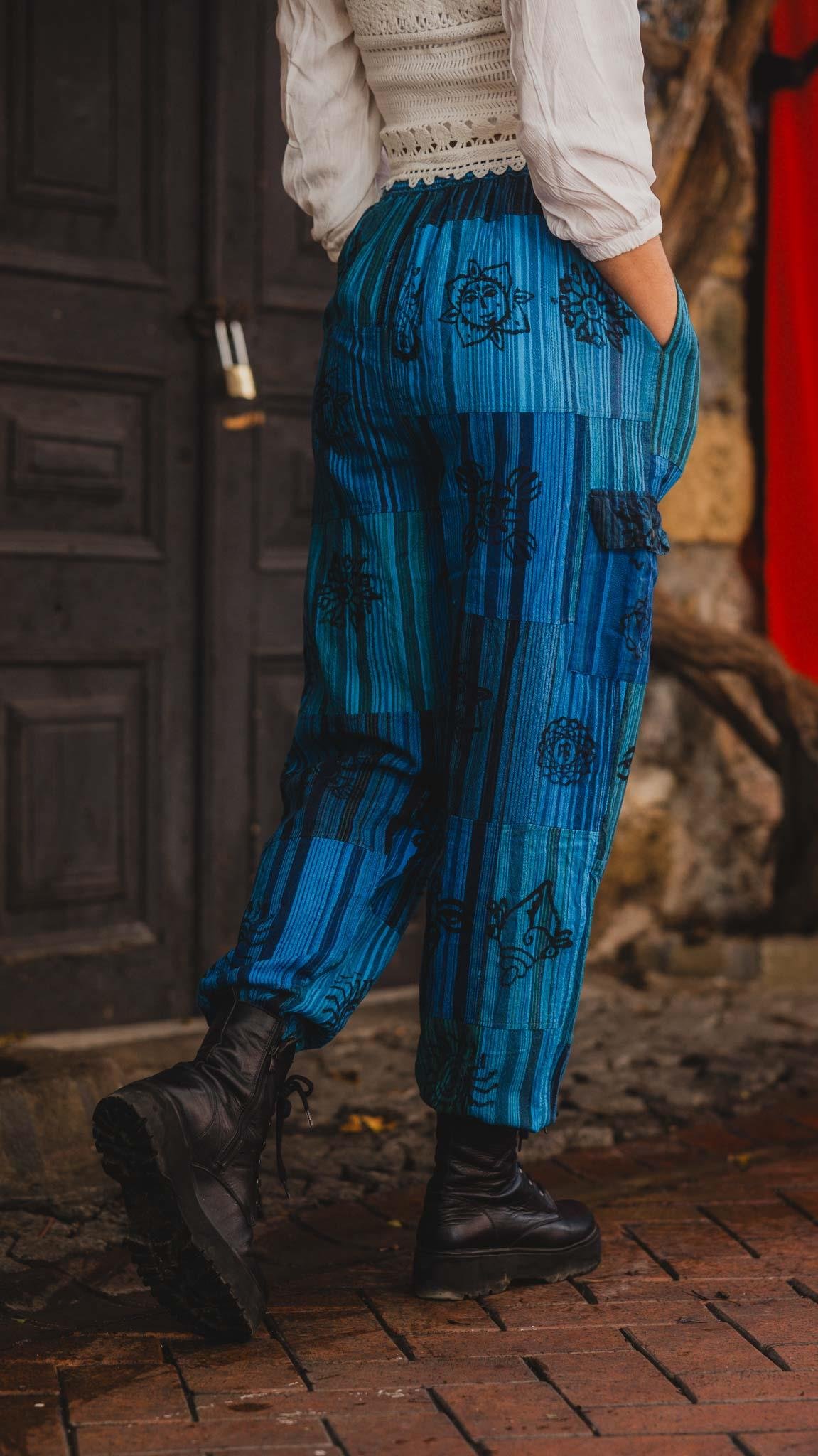 Unisex Bohem Nepal Patchwork Şalvar Pantolon