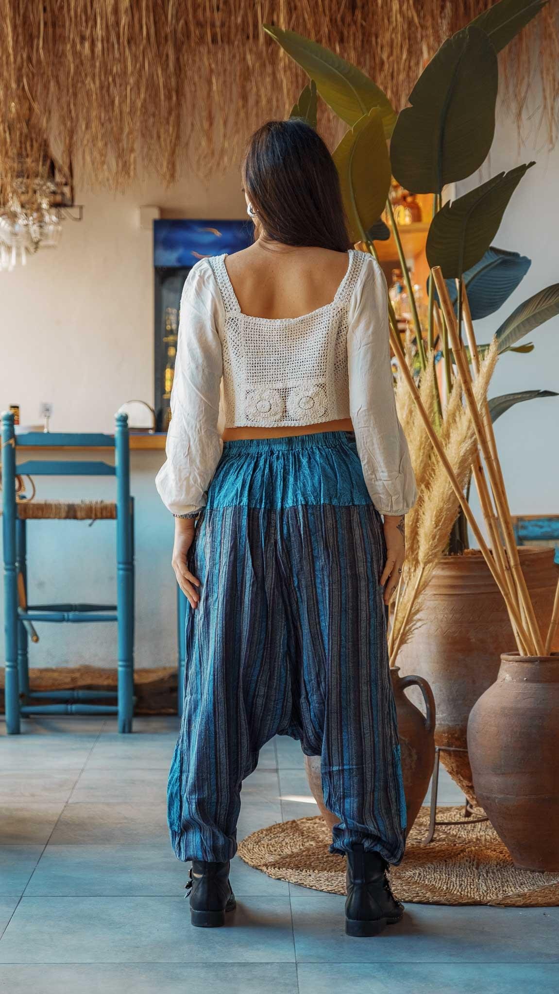 Unisex Bohem Nepal Şalvar Pantolon