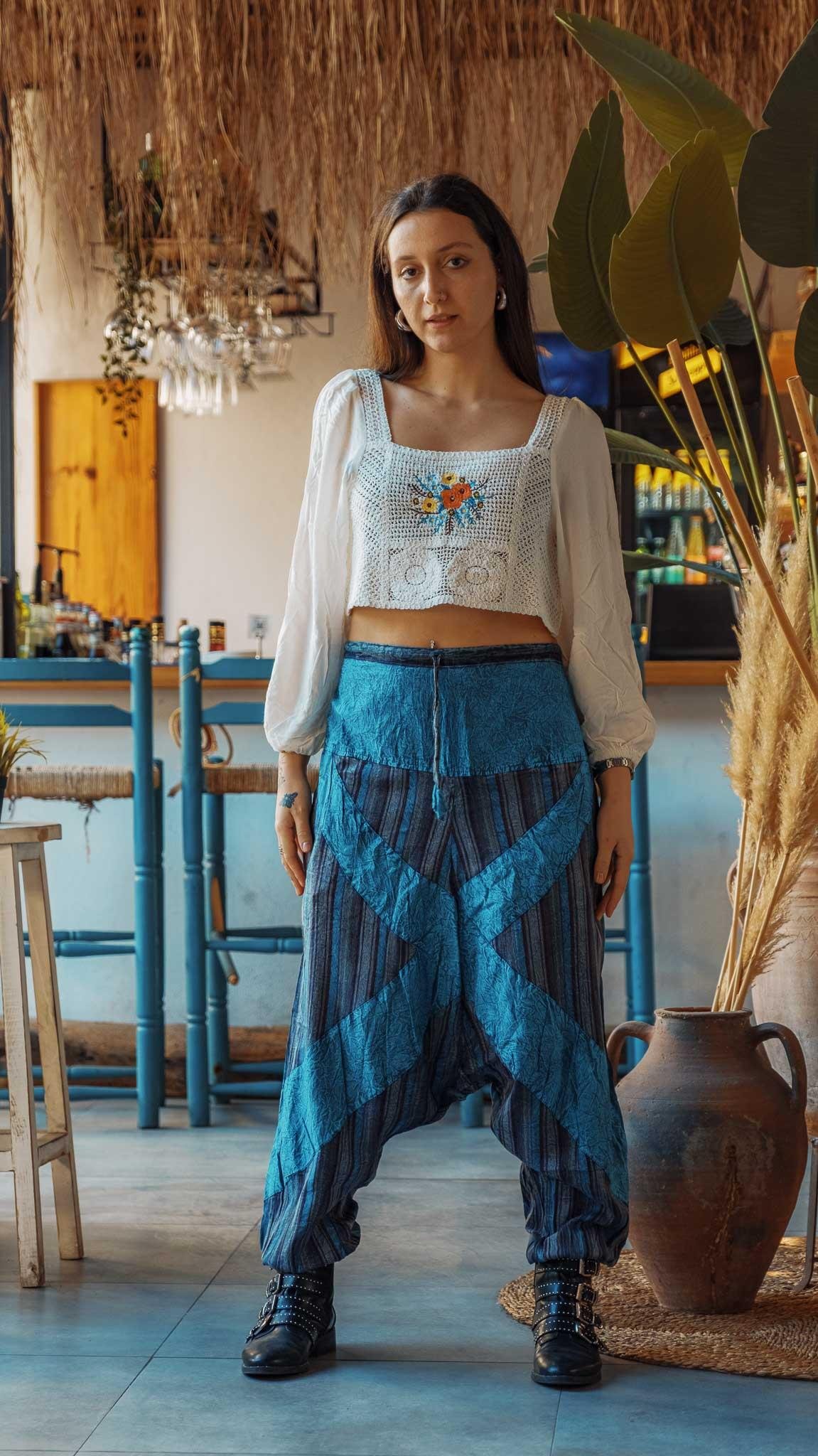 Unisex Bohem Nepal Şalvar Pantolon