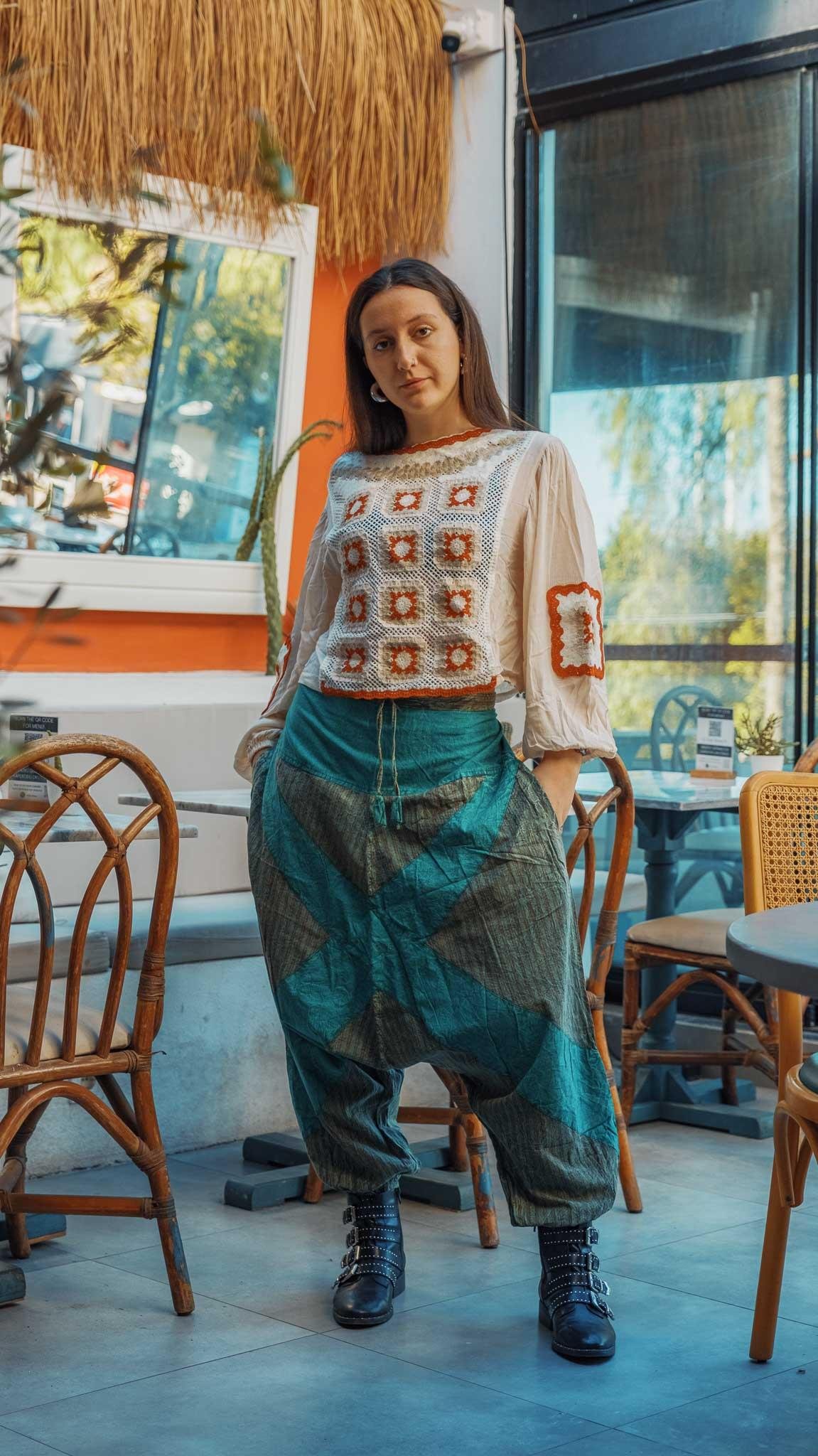 Unisex Bohem Nepal Şalvar Pantolon