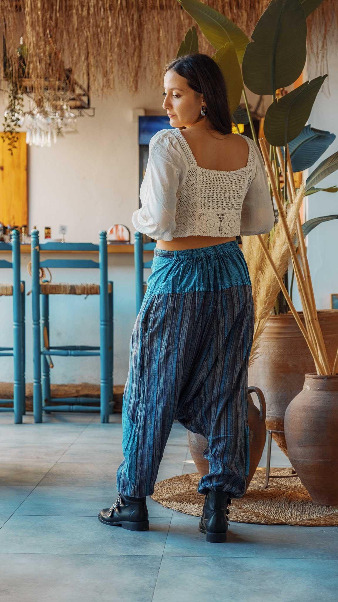 Unisex Bohem Nepal Şalvar Pantolon