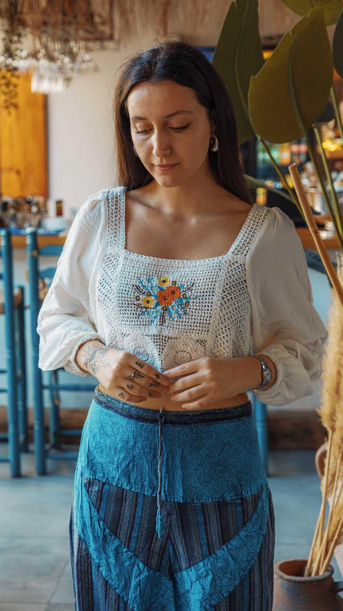 Unisex Bohem Nepal Şalvar Pantolon