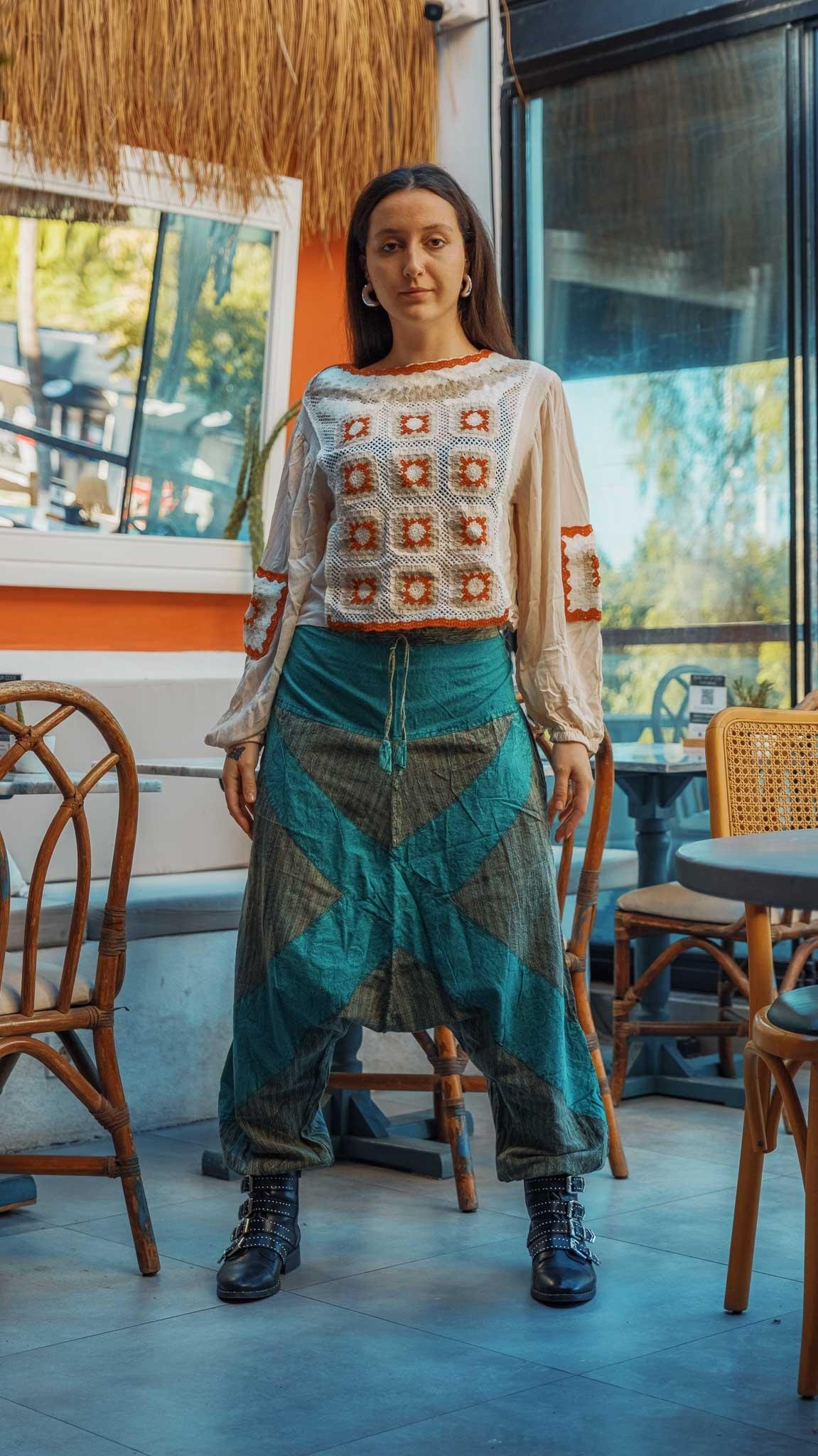 Unisex Bohem Nepal Şalvar Pantolon