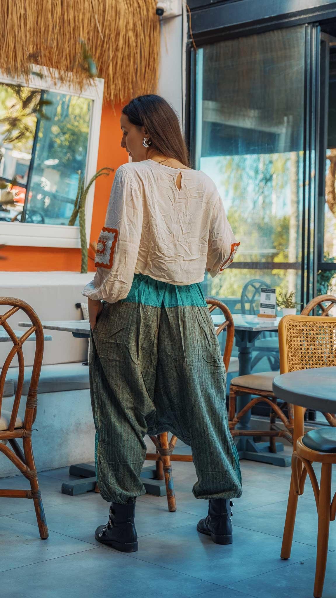 Unisex Bohem Nepal Şalvar Pantolon