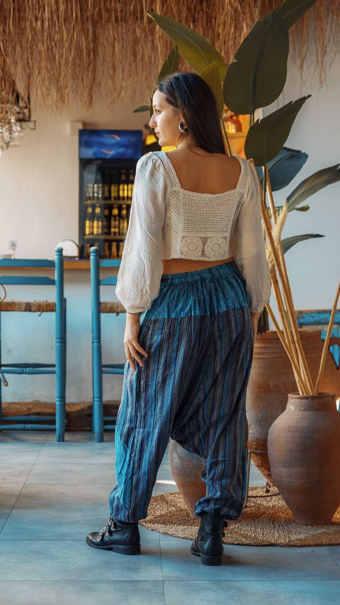 Unisex Bohem Nepal Şalvar Pantolon