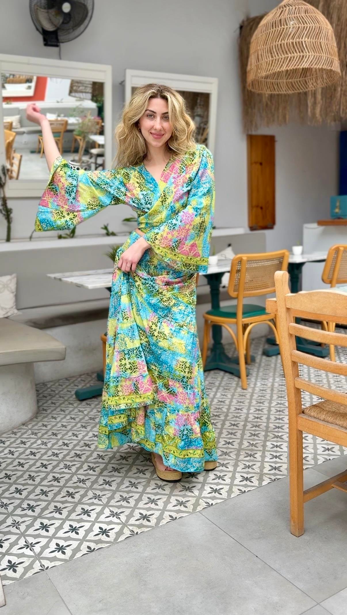 Yeşil İpek Etek Bluz Takım