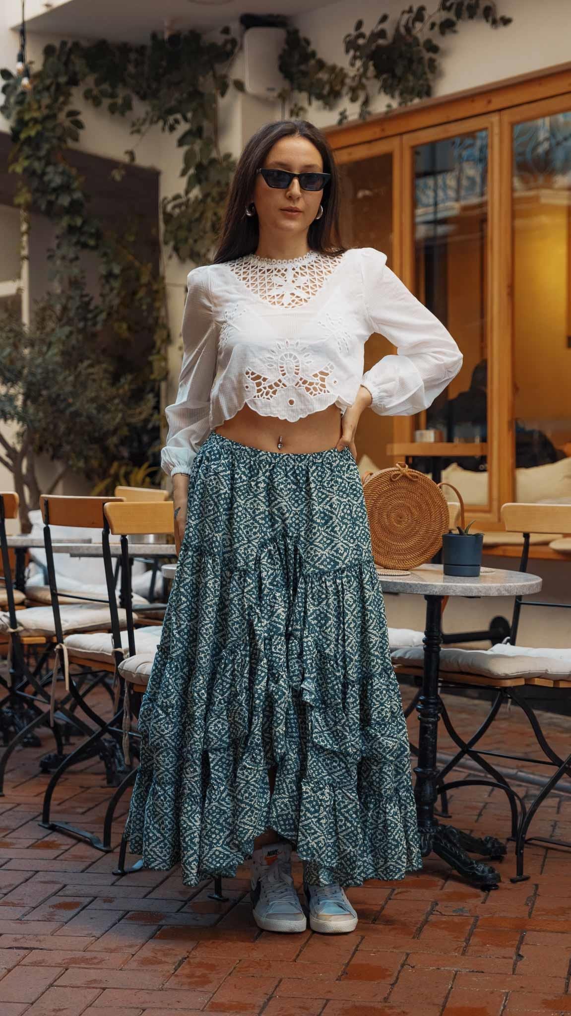 Yeşil Marin Karmen Etek