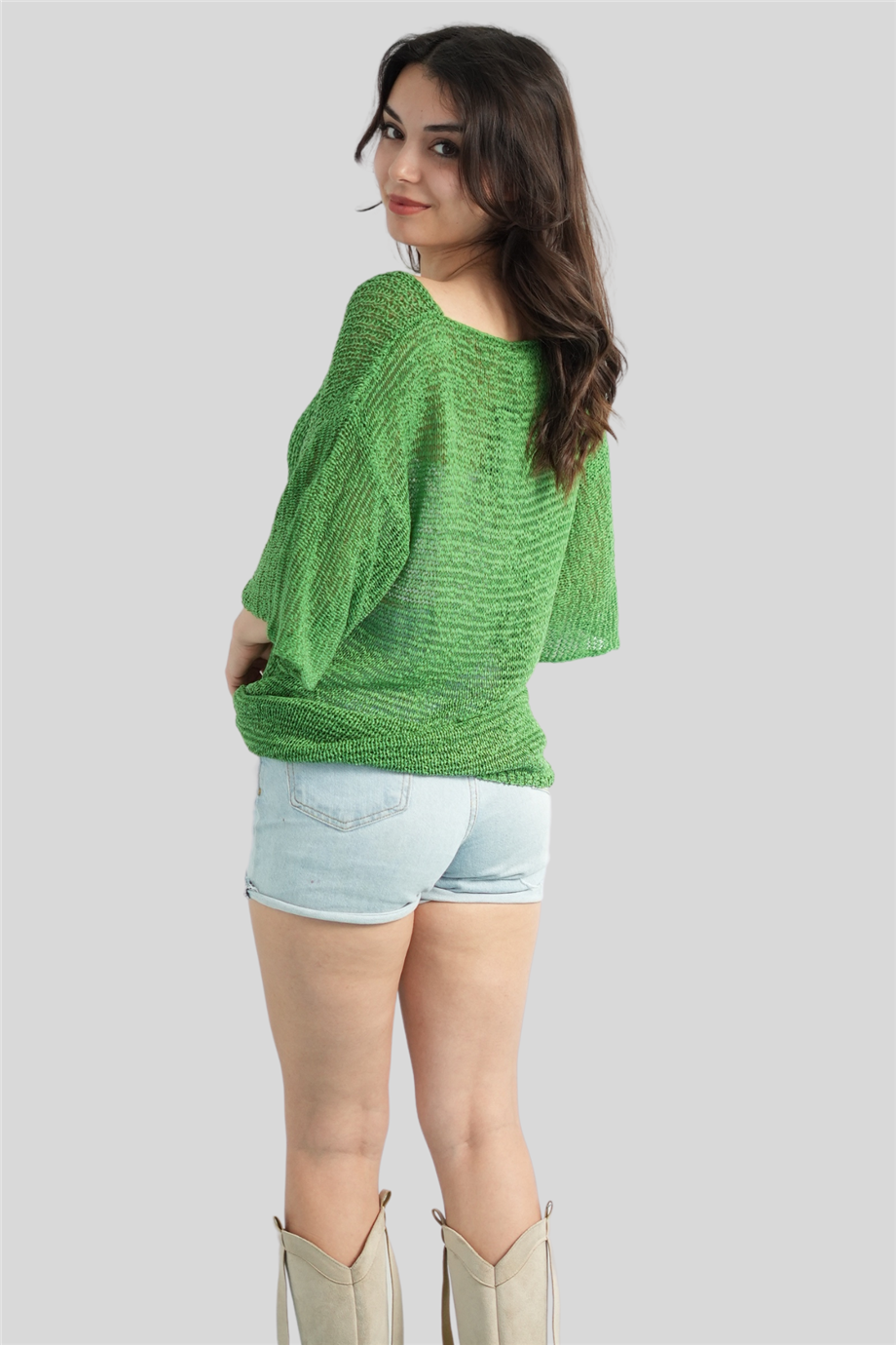 Yeşil Merserize Bluz