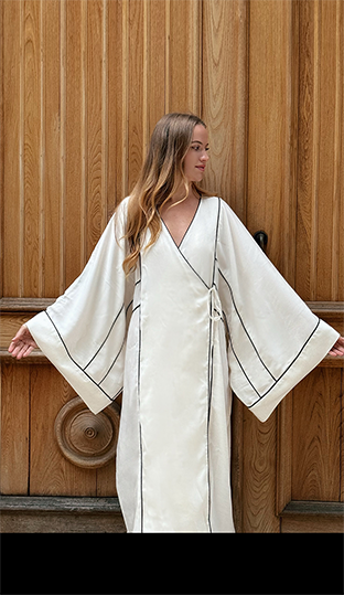 Japon Kollu Biyeli Kimono