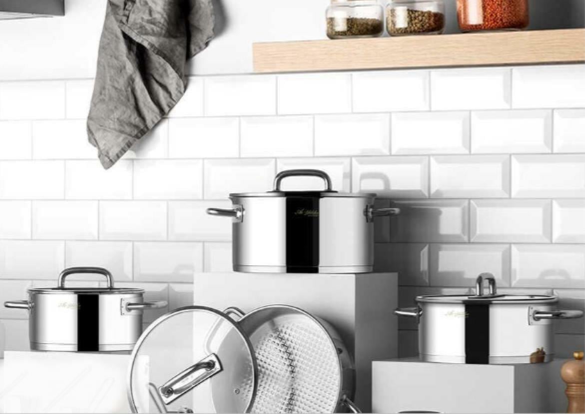 Aryıldız Studıo Prestige 4 Parça Cam Tencere Takımı - Güzel Home - Tencere Seti