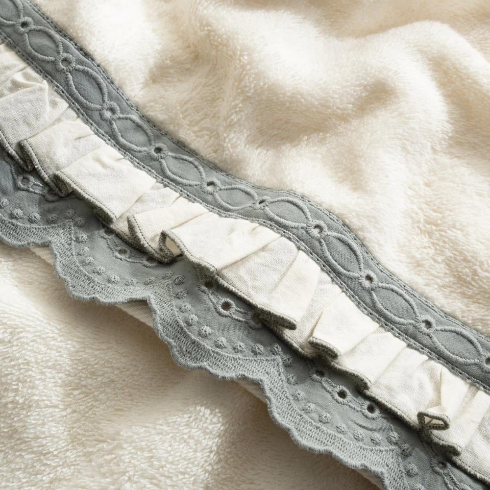 Ecocotton Alessa 80x150 Cm Yeşil Renk Dantelli Banyo Havlusu - Güzel Home - Banyo Havlusu
