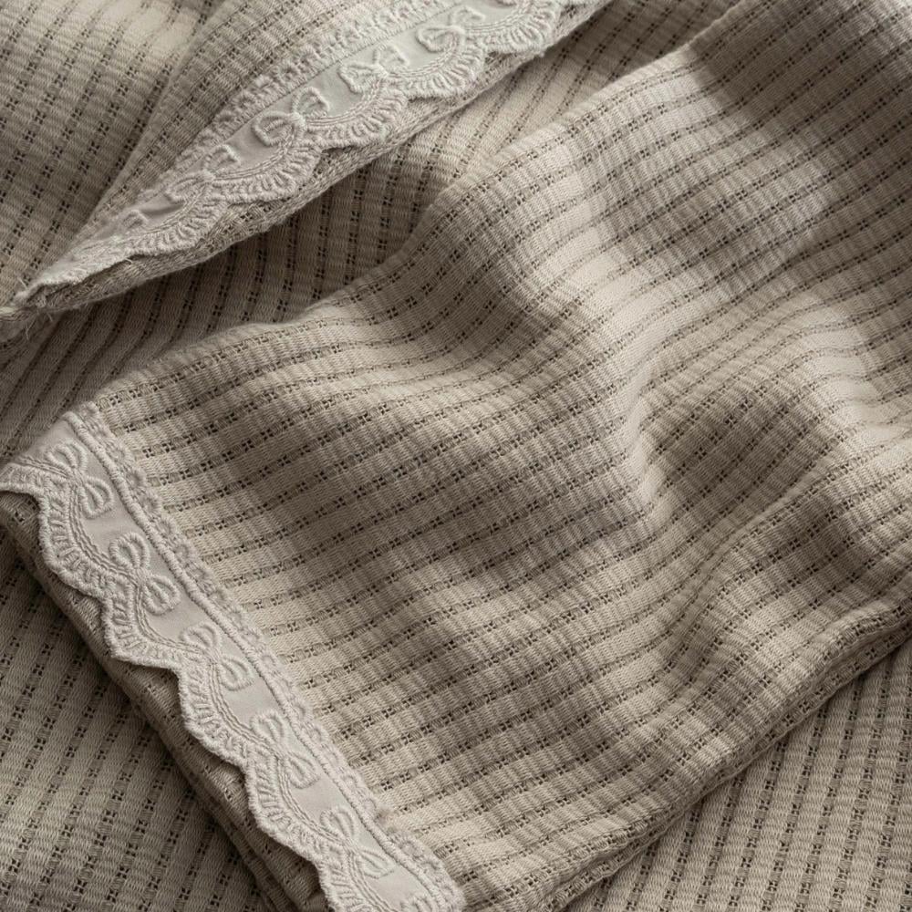 Ecocotton Alessa Bej Renkli M Beden Kadın Pike Bornoz - Güzel Home - Banyo Tekstili