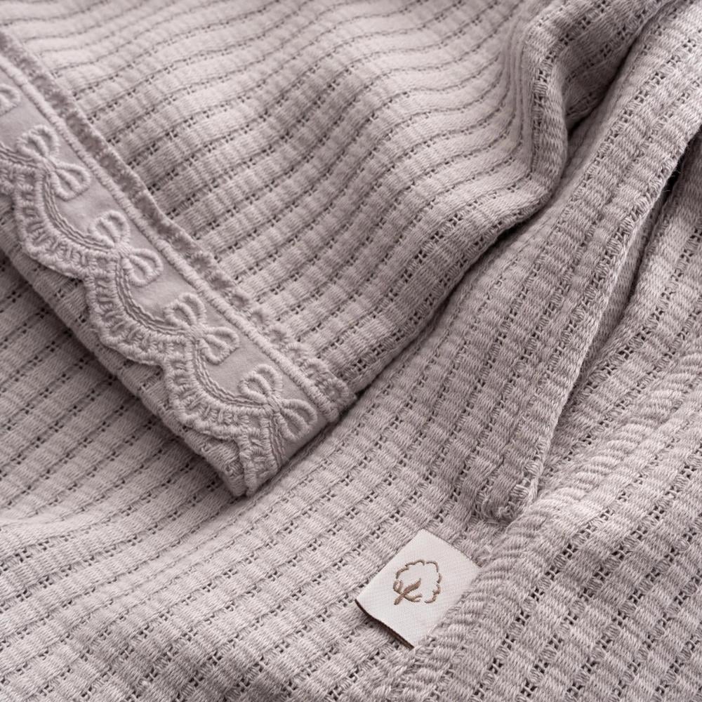 Ecocotton Alessa Gri Renk L Beden Kadın Pike Bornoz - Güzel Home - Bornoz ve Bornoz Takımı