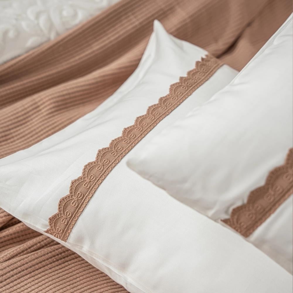 Ecocotton Alessa Jakarlı Çift Kişilik Terra Renkli Pamuklu Pike Takımı - Güzel Home - Çift Kişilik Pike