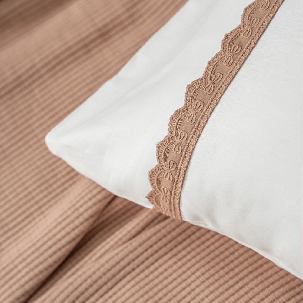 Ecocotton Alessa Jakarlı Çift Kişilik Terra Renkli Pamuklu Pike Takımı - Güzel Home - Çift Kişilik Pike