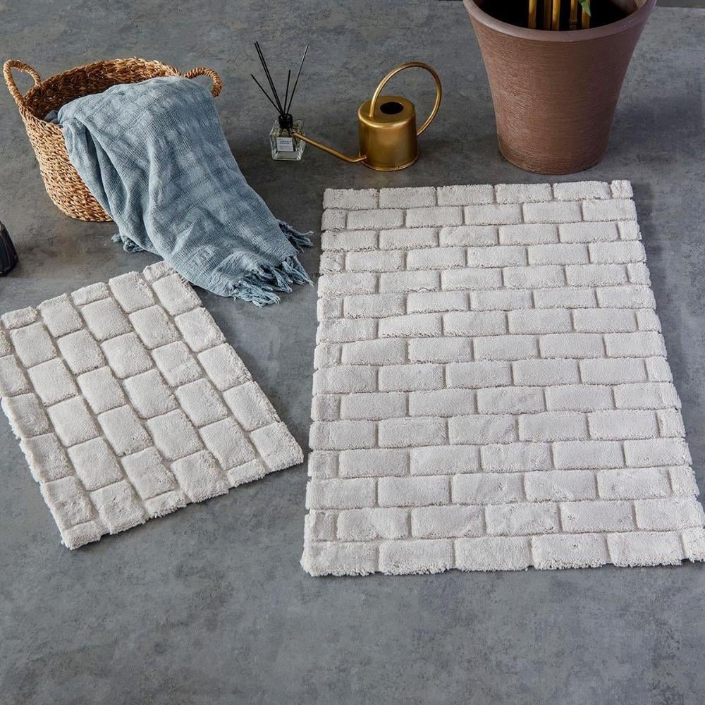 HC&W Wall 2'li Açık Gri Renkli Banyo Paspası Takımı - Güzel Home - Paspas