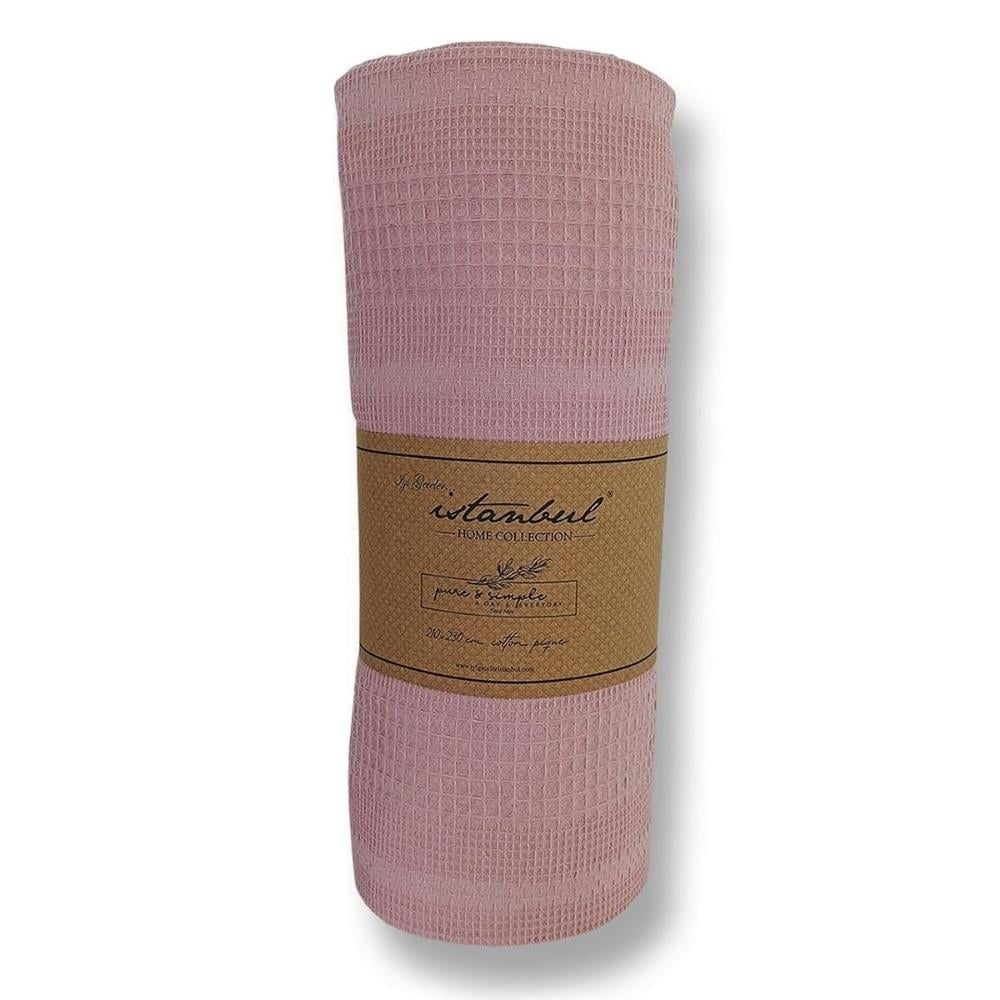 İyi Geceler İstanbul Pure Simple Gülkurusu Renk Çift Kişilik Pike - Güzel Home - Çift Kişilik Pike