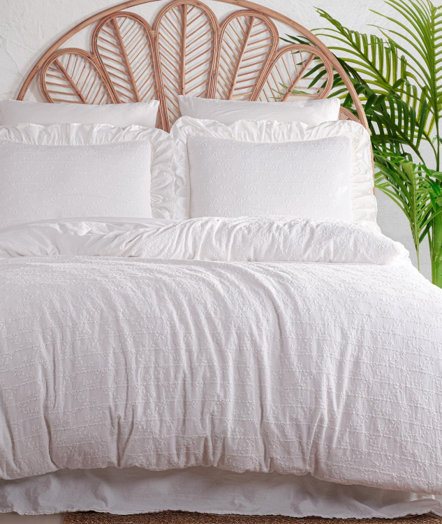 İyi Geceler İstanbul Resital Brodeli Çift Kişilik Beyaz Renkli Nevresim Takımı - Güzel Home - Çift Kişilik Nevresim Takımı