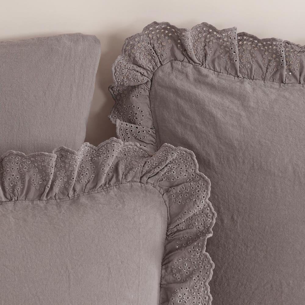 İyi Geceler İstanbul Romantica Brodeli Çift Kişilik Füme Renkli Nevresim Takımı - Güzel Home - Çift Kişilik Nevresim Takımı