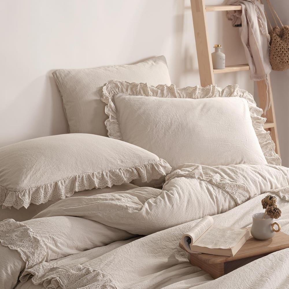 İyi Geceler İstanbul Romantica Brodeli Çift Kişilik Bej Renkli Nevresim Takımı - Güzel Home - Çift Kişilik Nevresim Takımı