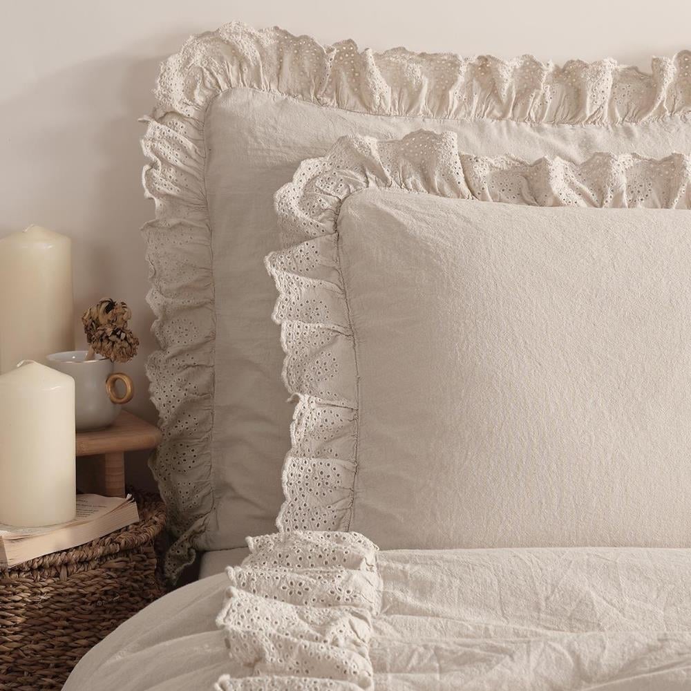 İyi Geceler İstanbul Romantica Brodeli Çift Kişilik Bej Renkli Nevresim Takımı - Güzel Home - Çift Kişilik Nevresim Takımı