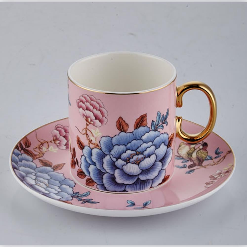 Joy Carmen Floral Pink 6'lı Çay Fincan Takımı - Güzel Home - Çay ve Kahve Takımları