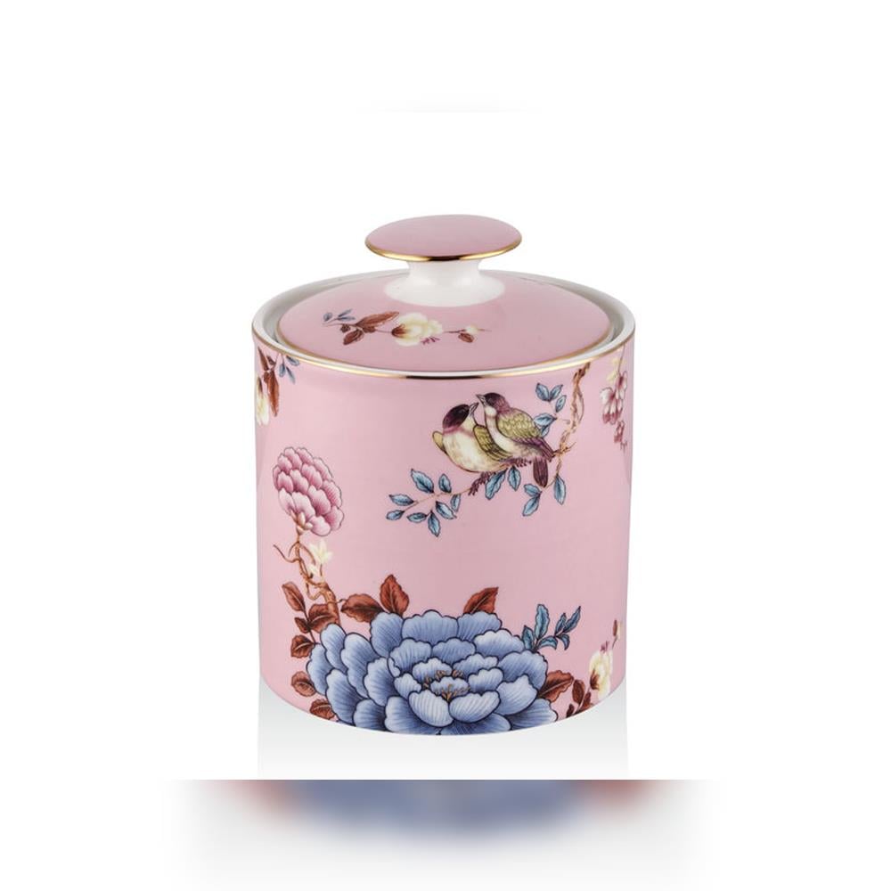 Joy Carmen Floral Pink Orta Boy Kavanoz - Güzel Home - Saklama