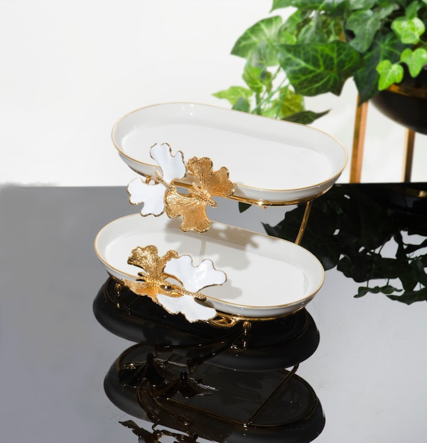 Koşar Kelebek Gold Mine 2 Katlı Büyük Oval Servis - Güzel Home - Sunumluklar