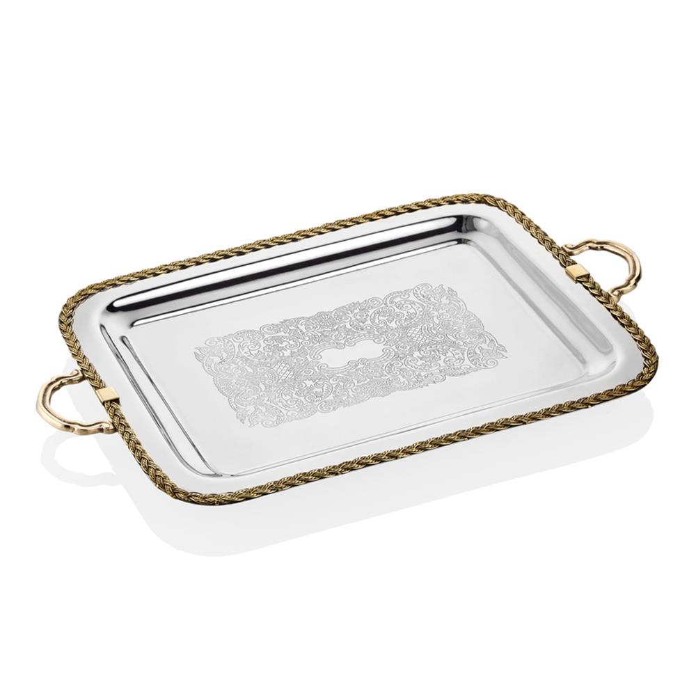 Lamedore Black Pearl Halatlı Dikdörtgen Tepsi - Güzel Home - Tepsi