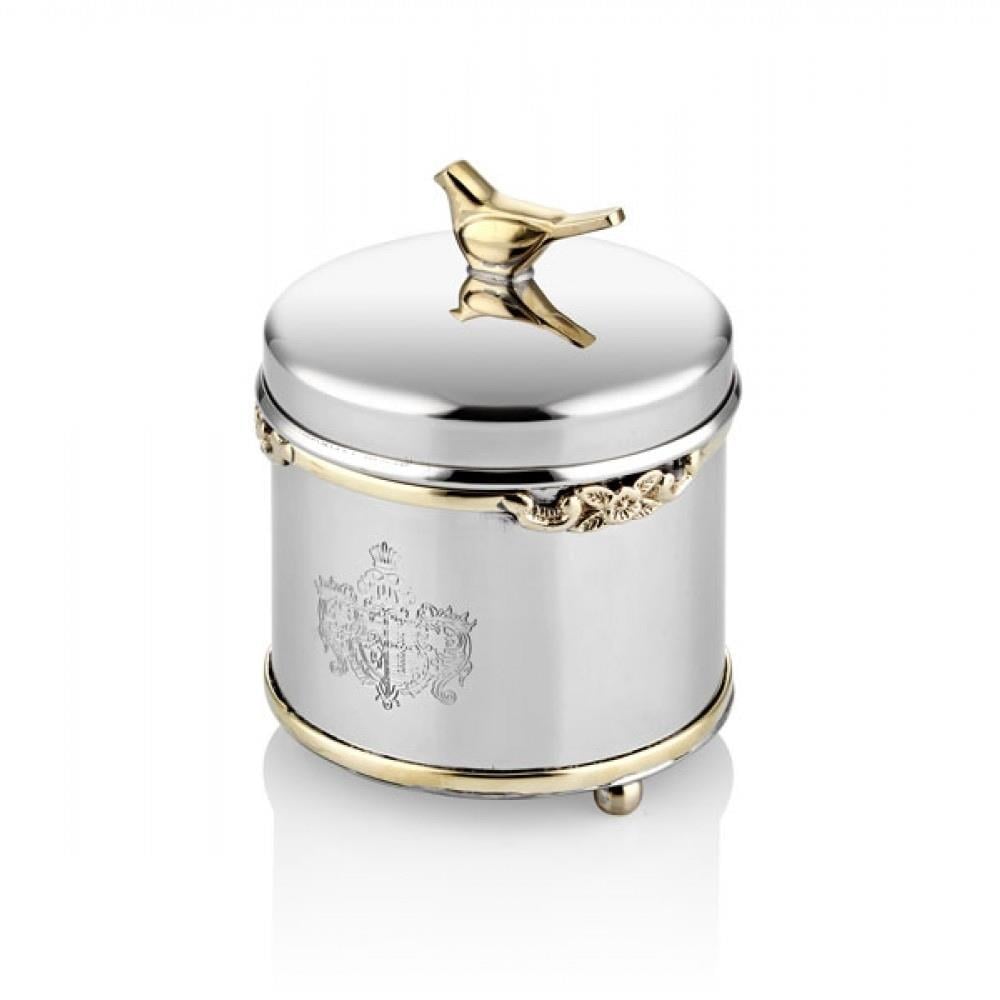 Lamedore Black Pearl Kuşlu Büyük Yuvarlak Kavanoz - Güzel Home - Saklama