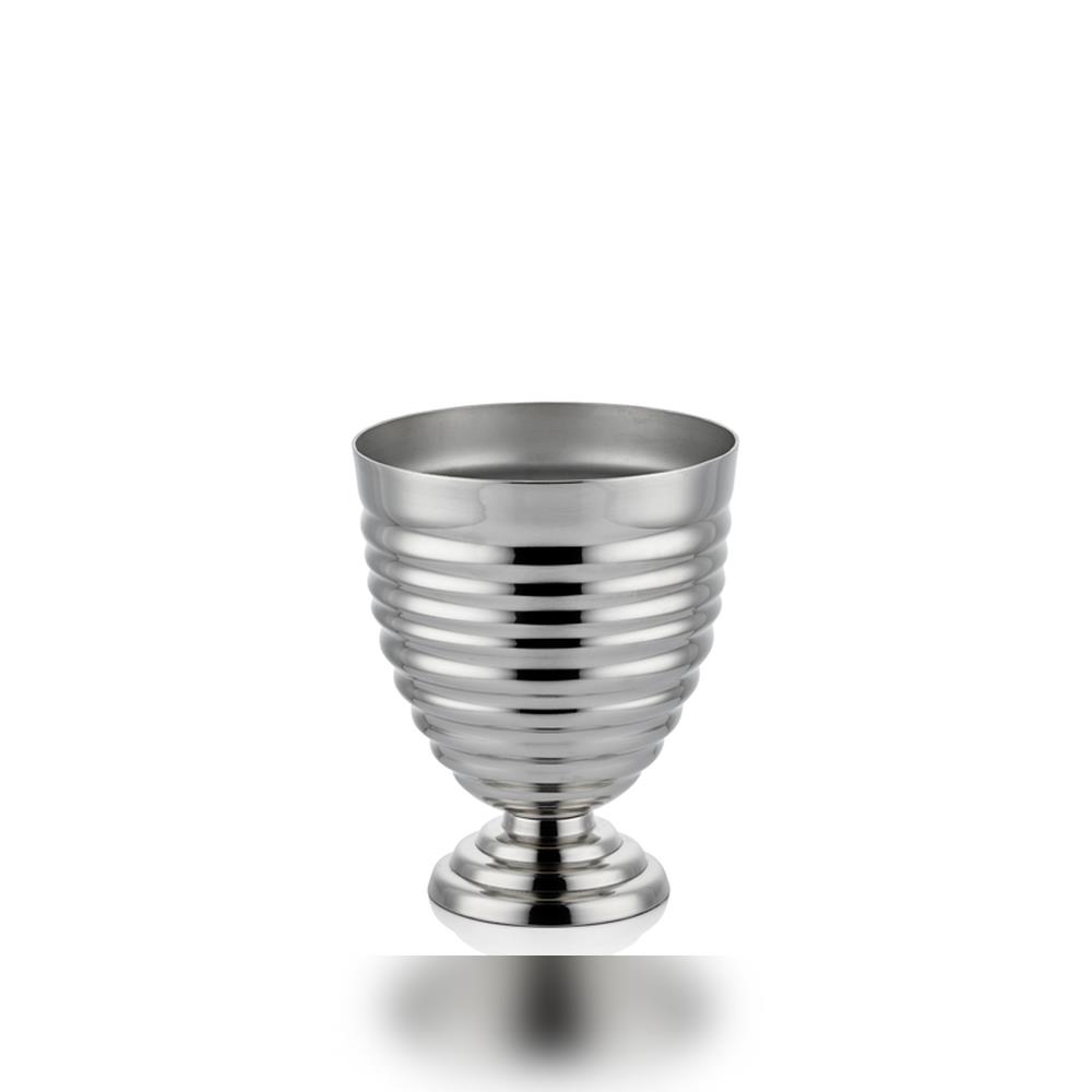 Lamedore Stripes Short Gümüş Küçük Vazo - Güzel Home - Dekoratif Ürünler