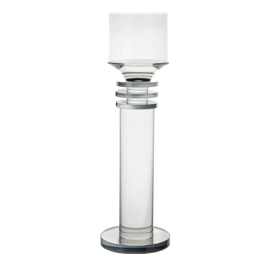 Mikasa Moor Clear 10x10x40 Cm Gri Cam Mumluk - Güzel Home - Mumluk ve Şamdan