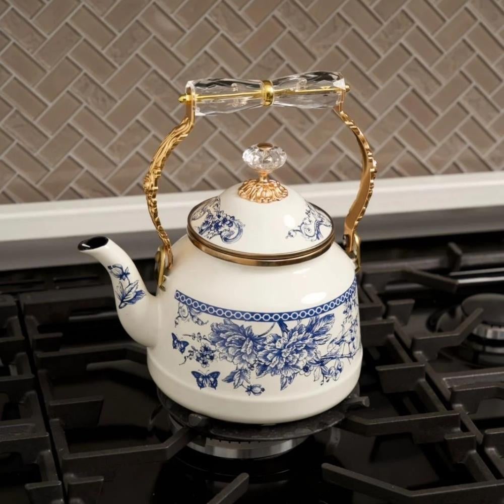 Miss Betty Blue Life Emaye Kettle Demlik - Güzel Home - Çaydanlık ve Cezve