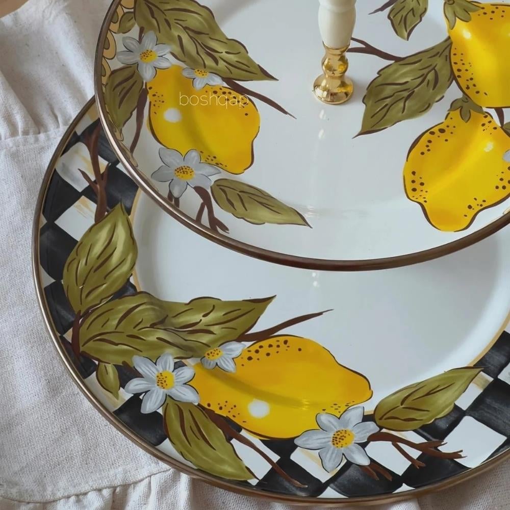 Miss Betty Linda 2 Katlı Emaye Kurabiyelik - Güzel Home - Sunumluklar