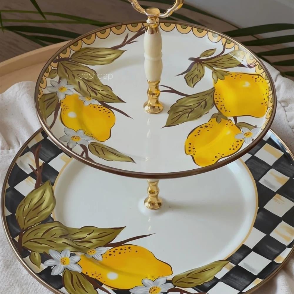 Miss Betty Linda 2 Katlı Emaye Kurabiyelik - Güzel Home - Sunumluklar