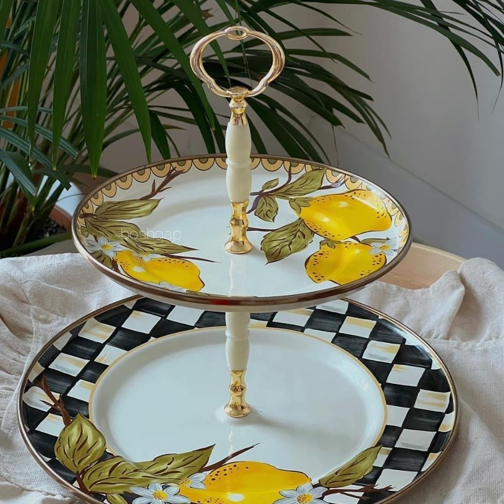 Miss Betty Linda 2 Katlı Emaye Kurabiyelik - Güzel Home - Sunumluklar