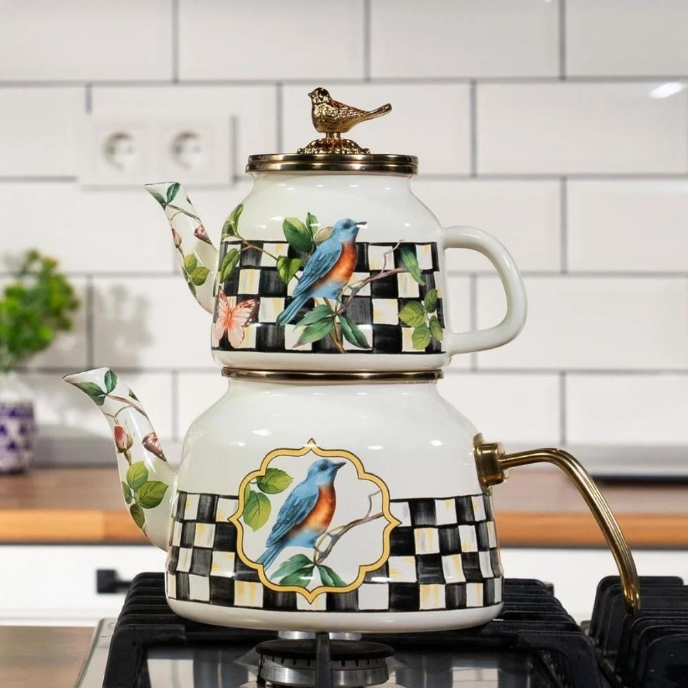 Miss Betty Paradise Emaye Çaydanlık - Güzel Home - Çaydanlık ve Cezve