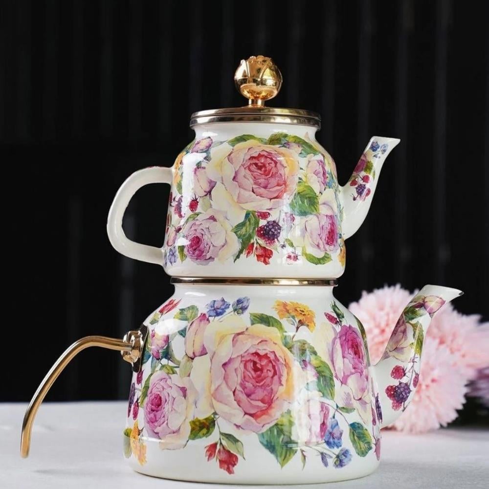 Miss Betty Rose Deluxe Emaye Çaydanlık - Güzel Home - Çaydanlık ve Cezve