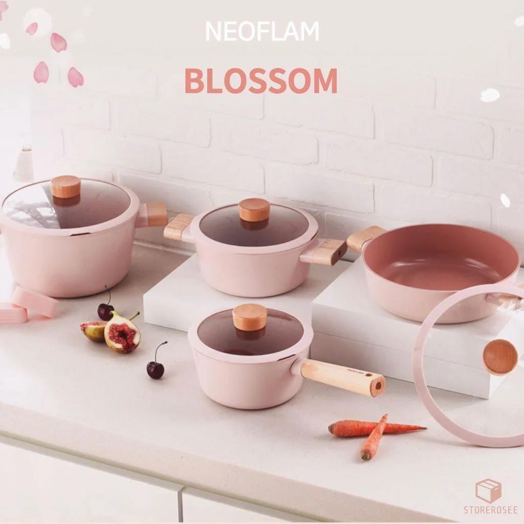 Neoflam Blossom Alüminyum Döküm 18 Cm Pembe Sos Tenceresi - Güzel Home - Döküm Tencere