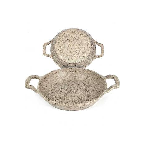 Oms Collection Bio Granit Döküm Kum Beji 2'li Sahan Seti - Güzel Home - Tava ve Sahan