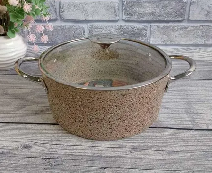 Oms Collection Kum Beji Granit 24 Cm Basık Tencere - Güzel Home - Granit Tencere