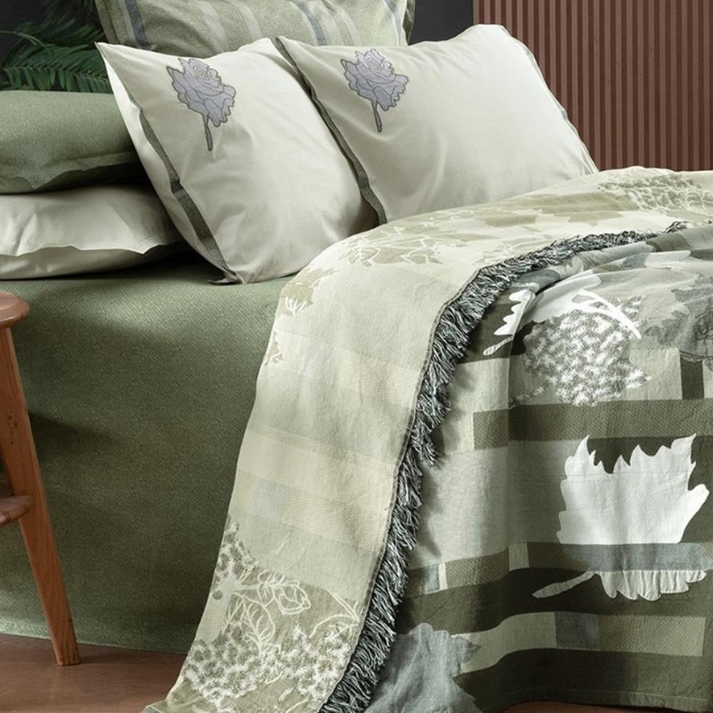 Sarev Carnala Çift Kişilik Yeşil Pike Takımı - Güzel Home - Çift Kişilik Pike Takımı