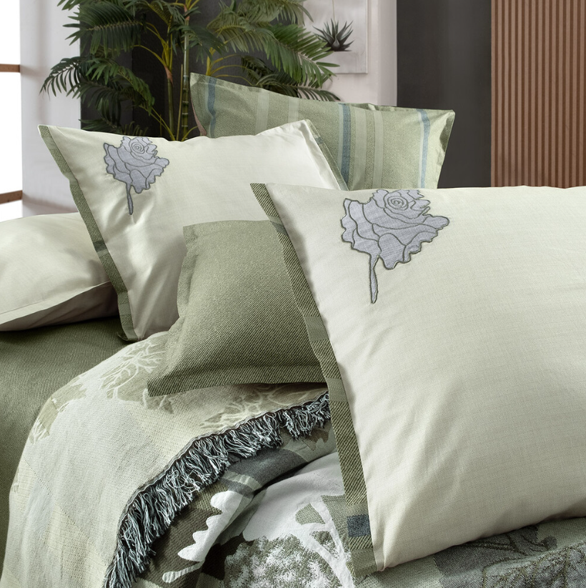 Sarev Carnala Çift Kişilik Yeşil Pike Takımı - Güzel Home - Çift Kişilik Pike Takımı