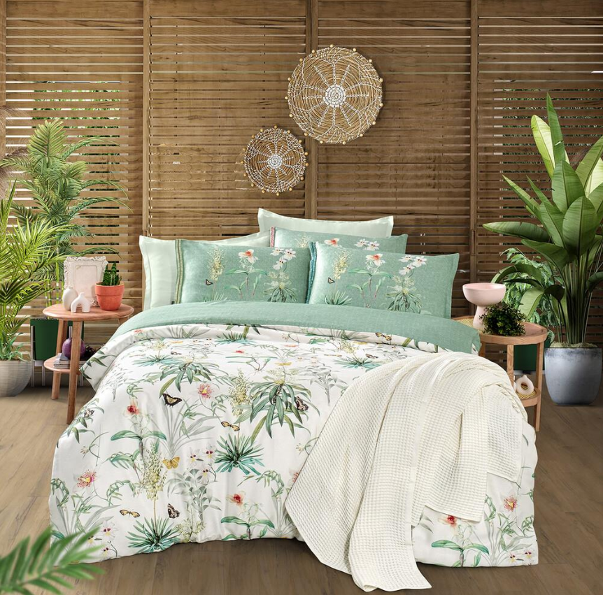 Sarev Felina Tencel Çift Kişilik Yeşil Nevresim Takımı - Güzel Home - Çift Kişilik Nevresim Takımı